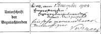 Persönliche Unterschrift Regimentskommandant Vever Johann, Freiherr, Oberst
